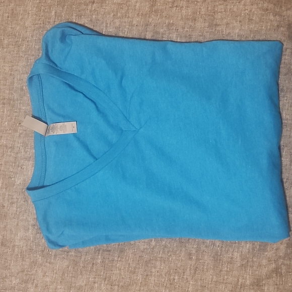 V-neck cotton blend fitted t-shirt - Picture 3 of 5